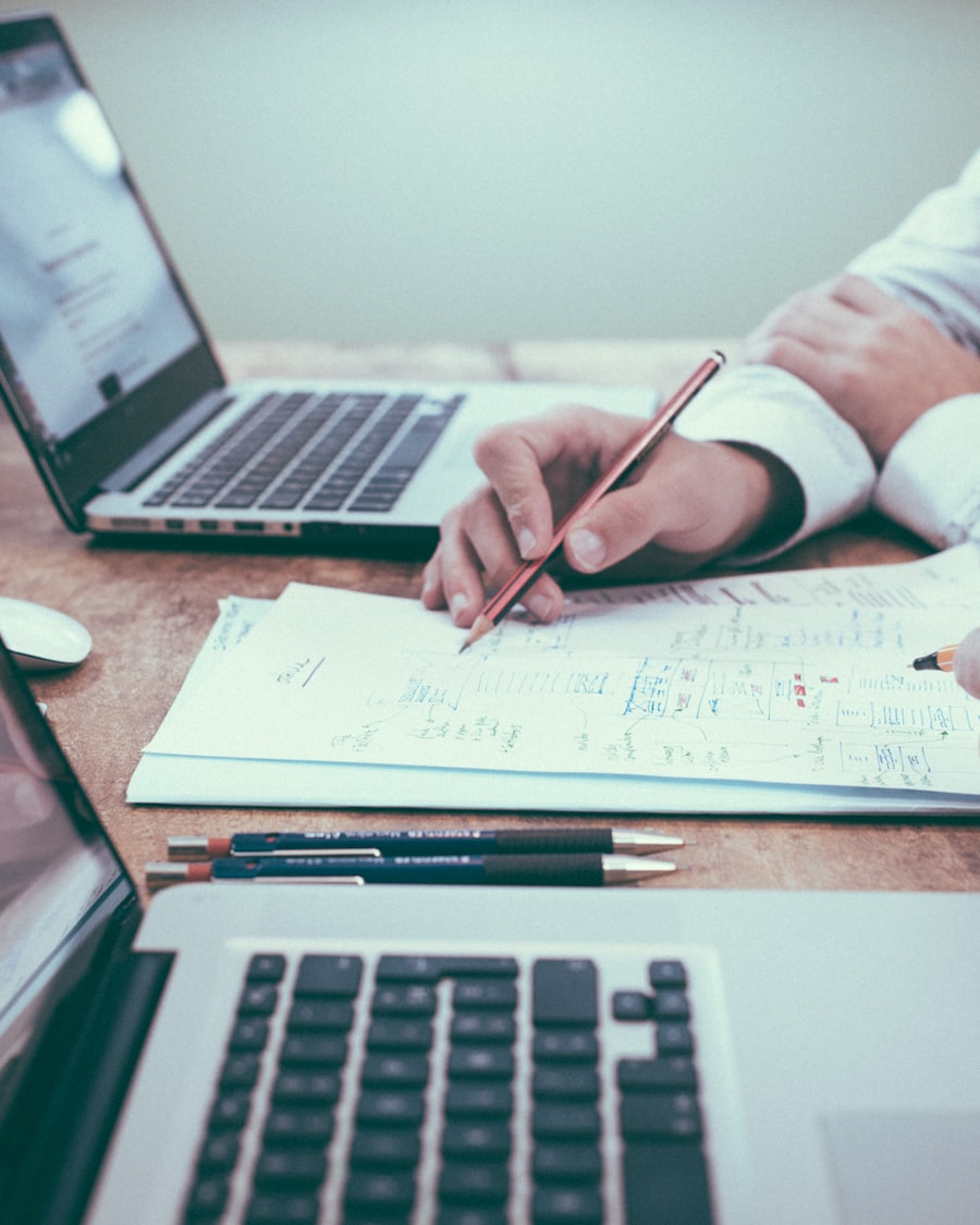 Working papers on a desk
